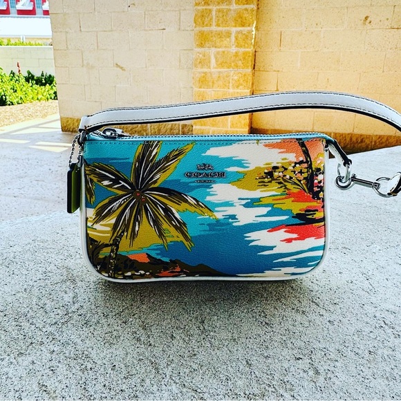Coach Hawaiian Palm tree print canvas crossbody shoulder bag & wallet NWT - Picture 6 of 10
